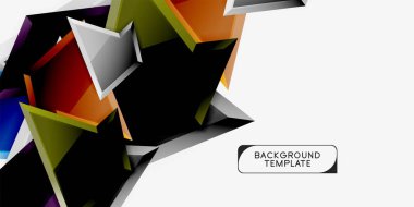 3B Efekt soyut arka plan şablonu ile minimal geometrik üçgenler