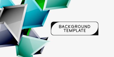Parlak renkli üçgen Poly 3D kompozisyon, soyut geometrik arka plan, minimal tasarım, çokgen futuristik poster