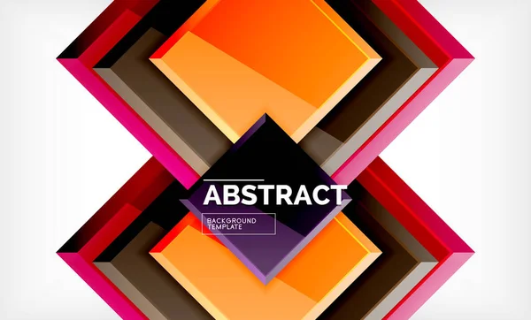 Vierkant abstracte achtergrond, glanzend geometrisch ontwerp — Stockvector