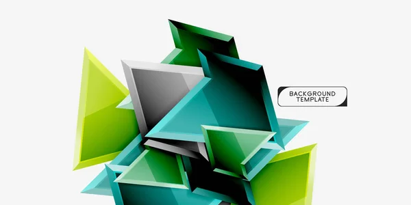 Minimalny trójkątów geometrycznych z efektem 3D abstrakcyjny szablon tła — Wektor stockowy
