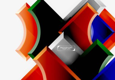 3D futuristik şekiller vektör soyut arka plan ışık efektleri ile parlak parçaları yapılmış