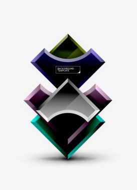 Geometrik 3D şekiller arka plan