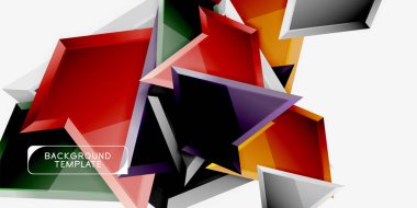 Üçgen düşük Poly arka plan tasarımı, çok renkli üçgenler. Vektör