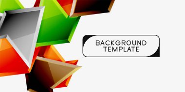 3B Efekt soyut arka plan şablonu ile minimal geometrik üçgenler