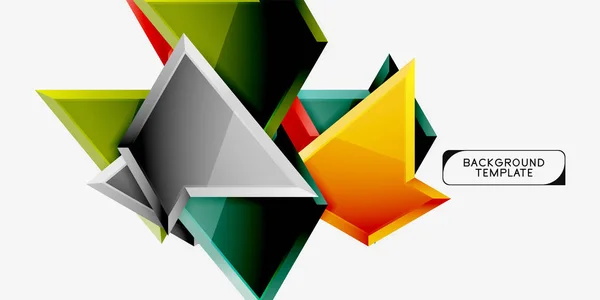 Triangles géométriques minimaux avec modèle de fond abstrait à effet 3D — Image vectorielle