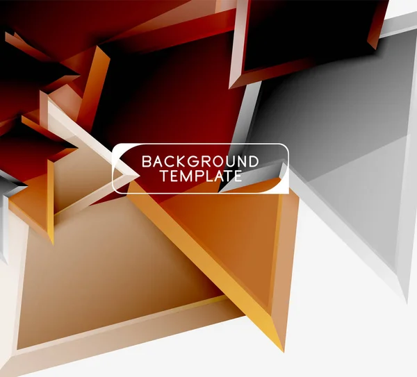 Ljusa färgglada triangulära Poly 3D-komposition, abstrakt geometrisk bakgrund, minimal design, Polygonal futuristisk affisch — Stock vektor