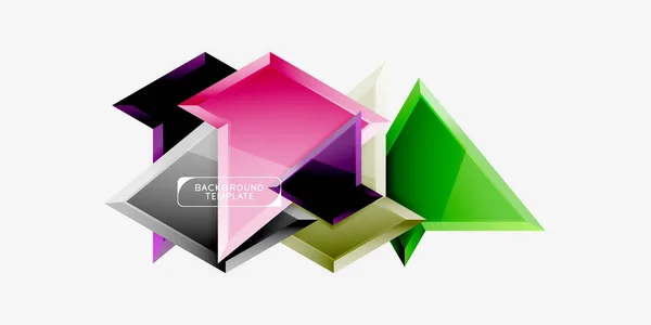 Треугольный низкополюсный фон, разноцветные треугольники. Вектор — стоковый вектор