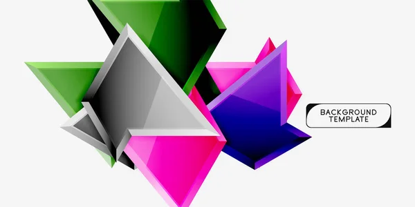 Diseño triangular de fondo de polietileno bajo, triángulos multicolores. Vector — Vector de stock