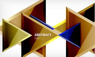 Tech futuristik geometrik 3d şekiller, minimal arka plan soyut