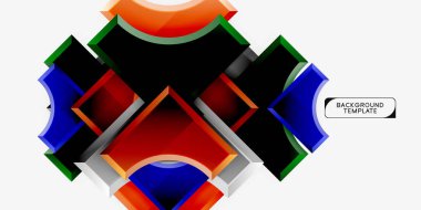 3D futuristik şekiller vektör soyut arka plan ışık efektleri ile parlak parçaları yapılmış