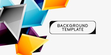 3B Efekt soyut arka plan şablonu ile minimal geometrik üçgenler