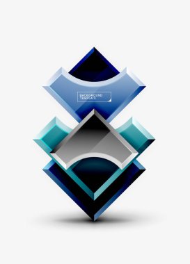 3D futuristik şekiller vektör soyut arka plan ışık efektleri ile parlak parçaları yapılmış