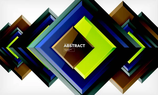 Geometrischer abstrakter Hintergrund, modernes quadratisches Design — Stockvektor