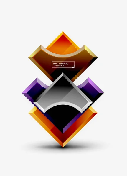 Geometrische 3D-shapes achtergrond — Stockvector