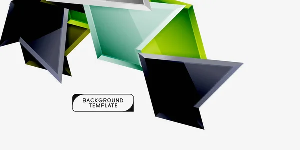 Minimal geometrical triangles with 3d effect abstract background template — Stock Vector