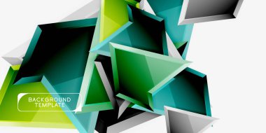 3B Efekt soyut arka plan şablonu ile minimal geometrik üçgenler