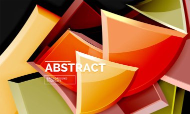 Parlak mozaik geometrik şekiller - kare ve üçgen siyah stil