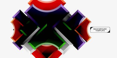 3D futuristik şekiller vektör soyut arka plan ışık efektleri ile parlak parçaları yapılmış