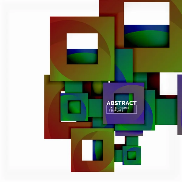 Composizione quadrata a colori con testo. Sfondo geometrico astratto — Vettoriale Stock