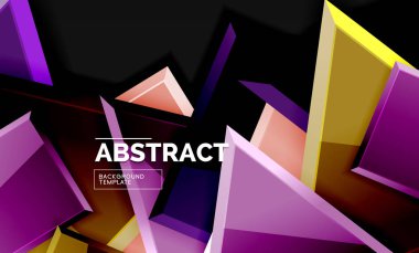 Parlak kare ve üçgen geometrik arka planlar