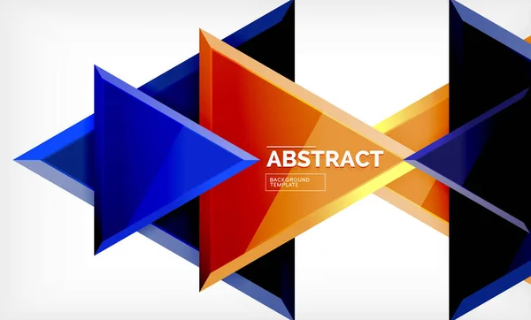 Tech futuristische geometrische 3D-vormen, minimale abstract achtergrond — Stockvector