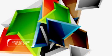 3B Efekt soyut arka plan şablonu ile minimal geometrik üçgenler