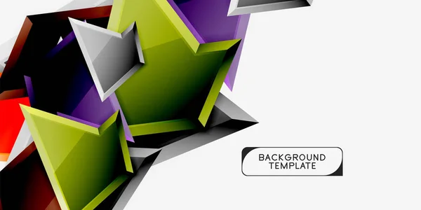 Minimale geometrische driehoeken met 3D-effect abstracte achtergrond sjabloon — Stockvector