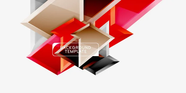 Ljusa färgglada triangulära Poly 3D-komposition, abstrakt geometrisk bakgrund, minimal design, Polygonal futuristisk affisch — Stock vektor