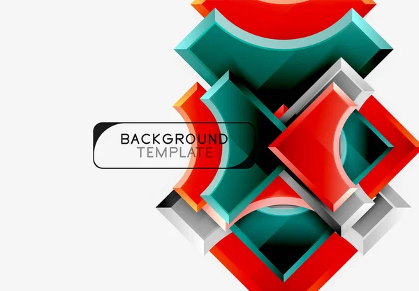 Geometrical 3d shapes background — Stock Vector
