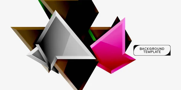 Triangular low poly background design, multicolored triangles. Vector — Stock Vector