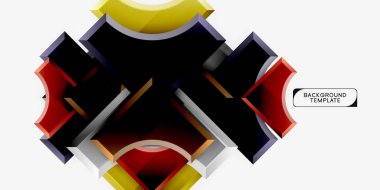 3D futuristik şekiller vektör soyut arka plan ışık efektleri ile parlak parçaları yapılmış