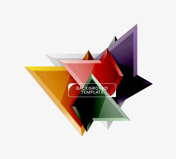 Triangular low poly background design, multicolored triangles. Vector — Stock Vector