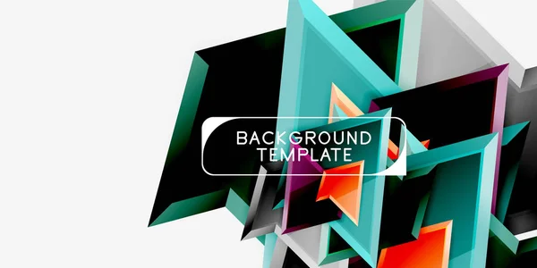 Minimal geometrical triangles with 3d effect abstract background template — Stock Vector