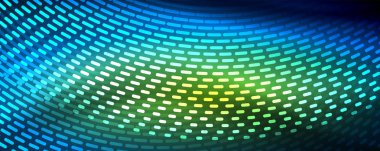 Işık parçacıkları karanlık neon uzayda parlayan, magic kızdırma parlak arka plan