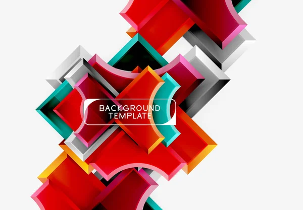Geometrische 3D-shapes achtergrond — Stockvector