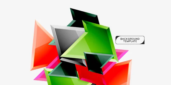 삼각형 낮은 폴 리 배경 디자인, 여러 가지 빛깔의 삼각형. 벡터 — 스톡 벡터