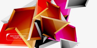 Üçgen düşük Poly arka plan tasarımı, çok renkli üçgenler. Vektör