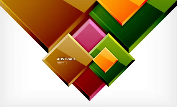 方形抽象背景, 有光泽的几何设计 — 图库矢量图片