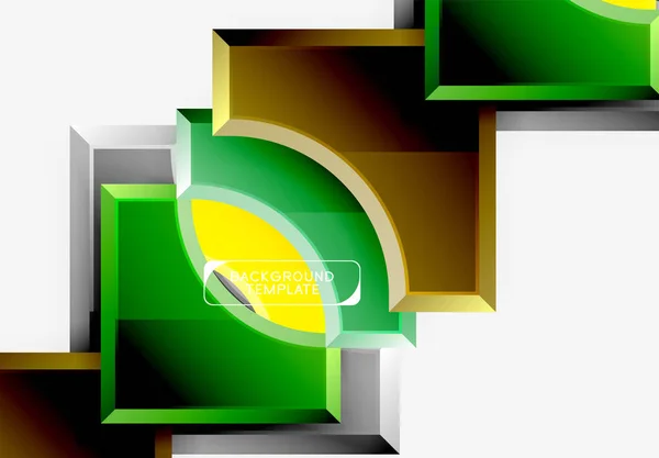3d formas futuristas vector fondo abstracto hecho de piezas brillantes con efectos de luz — Archivo Imágenes Vectoriales