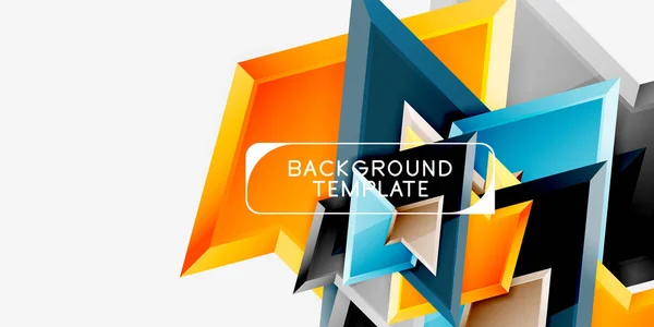 Minimal geometrical triangles with 3d effect abstract background template — Stock Vector