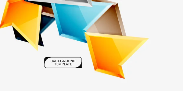 Minimal geometrical triangles with 3d effect abstract background template — Stock Vector