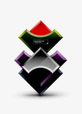 Geometrik 3D şekiller arka plan