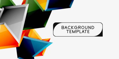 3B Efekt soyut arka plan şablonu ile minimal geometrik üçgenler