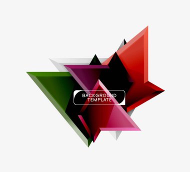 3B Efekt soyut arka plan şablonu ile minimal geometrik üçgenler