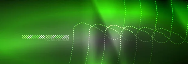 輝くネオン抽象的な線、テクノ未来的なテンプレート — ストックベクタ