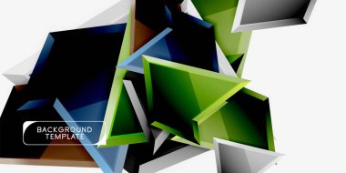 Üçgen düşük Poly arka plan tasarımı, çok renkli üçgenler. Vektör