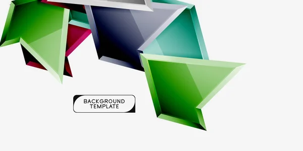 Minimale geometrische Dreiecke mit 3D-Effekt abstrakte Hintergrundvorlage — Stockvektor