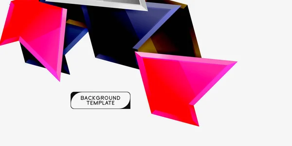 Trekantet lav poly baggrund design, flerfarvede trekanter. Vektor – Stock-vektor