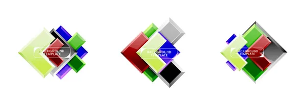 Seta e design quadrado logotipo abstrato ou coleção de banner. Design geométrico moderno — Vetor de Stock