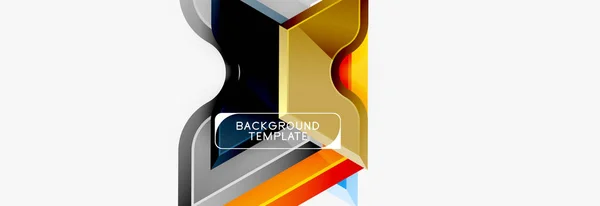 Banner geométrico de formas geométricas brillantes, para fondo o elemento de logotipo abstracto — Vector de stock